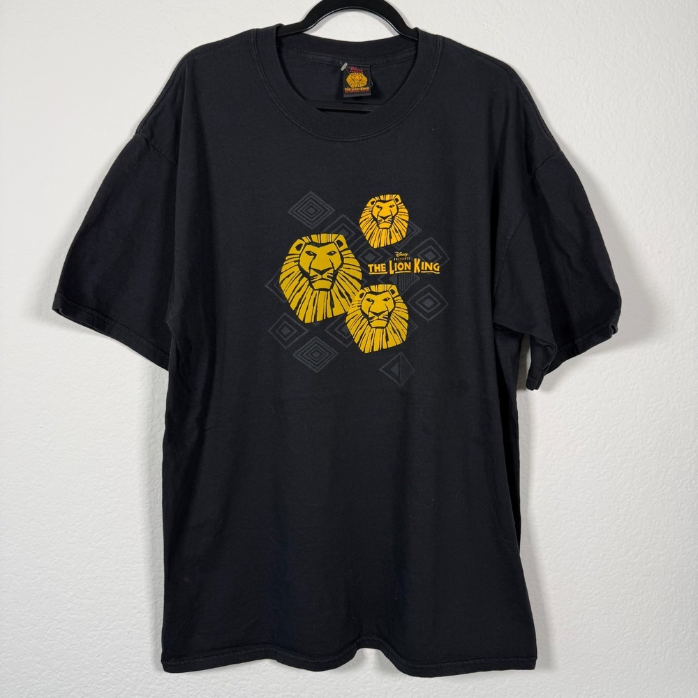 Disney The Lion King Broadway Musical T-Shirt Mens Large Black Graphic Tee